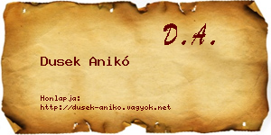 Dusek Anikó névjegykártya